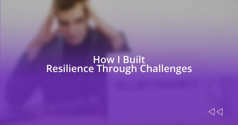 How I Built Resilience Through Challenges