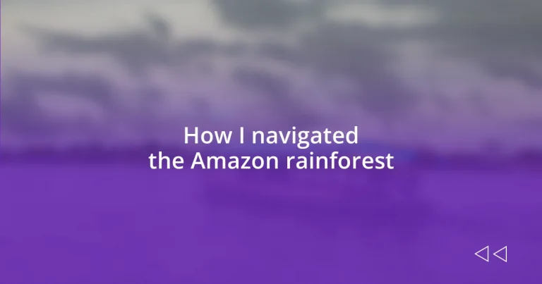 How I navigated the Amazon rainforest