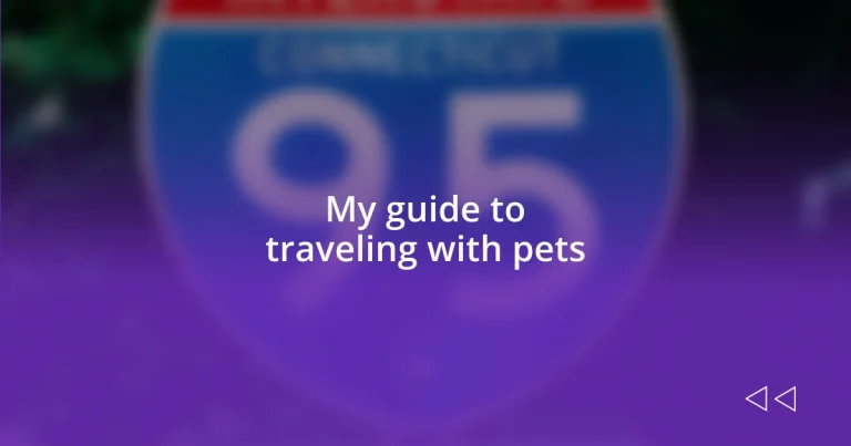 My guide to traveling with pets