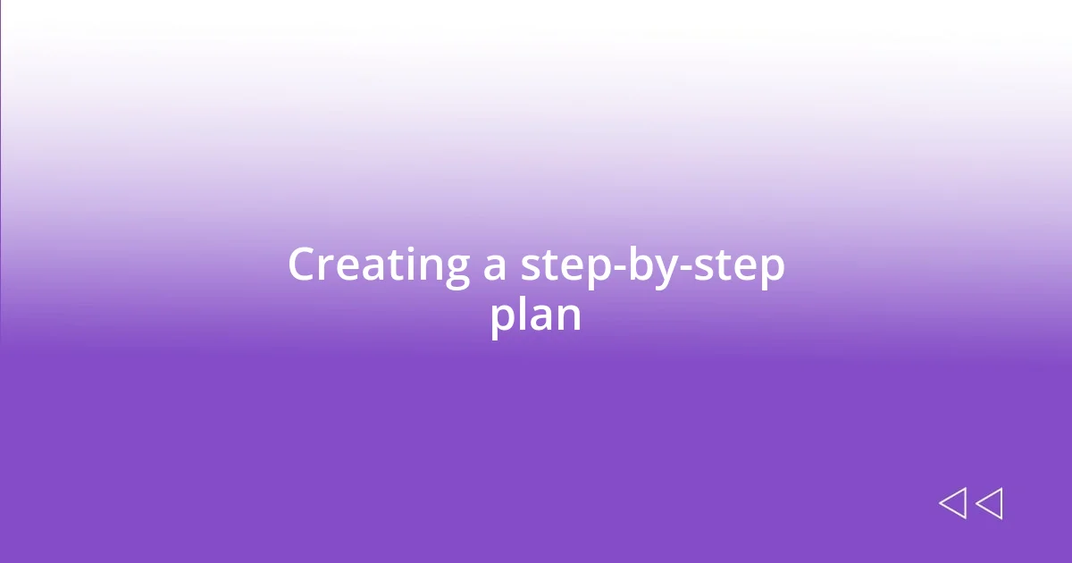 Creating a step-by-step plan