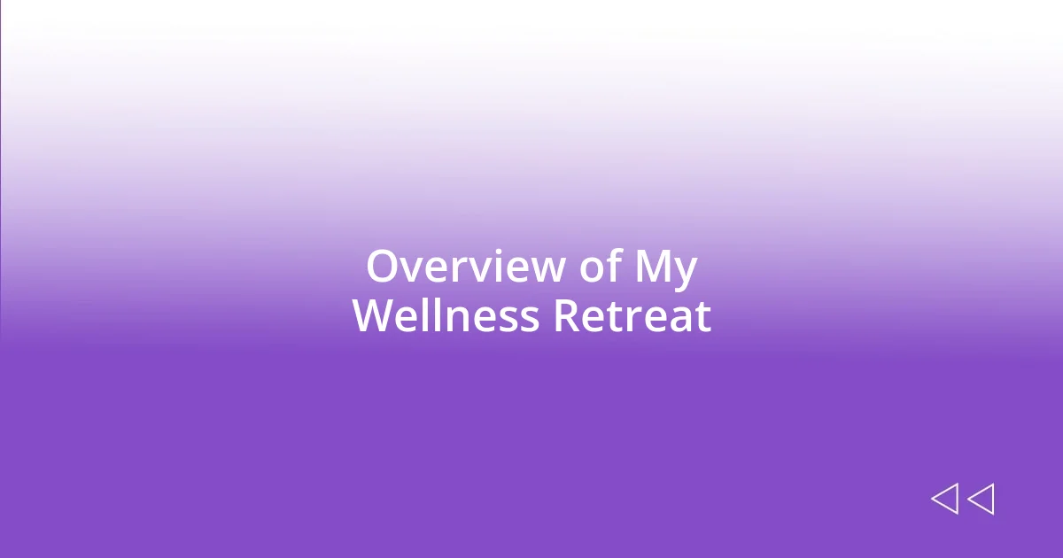 Overview of My Wellness Retreat